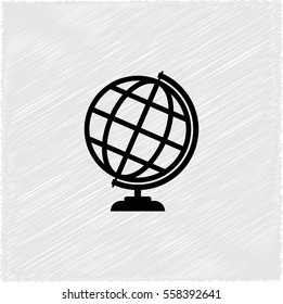 Globe earth -  black vector icon