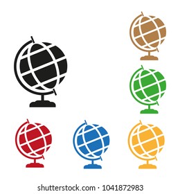 Globe earth - color set.