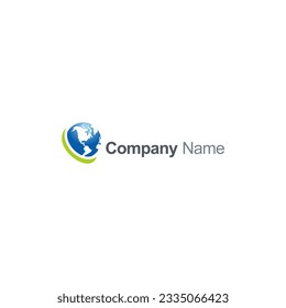 Globe earth company logo vector image