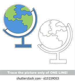 Globe Earth. Dot to dot educational game for kids.