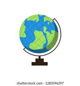 Globe earth in flat design on empty background. Eps10