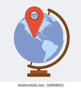 Globe earth flat icon