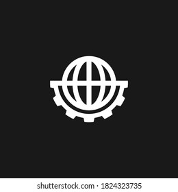 plantilla del logotipo de la máquina de arte terrestre del mundo