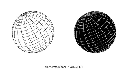 Globe Earth Grid Wireframe Vector Illustration