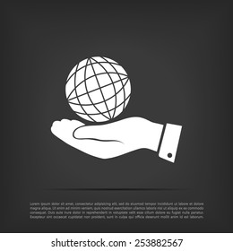 globe Earth with hand icon
