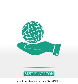 globe Earth with hand icon