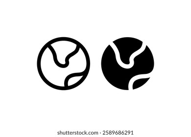 Globe Earth icon in black and white Vector
