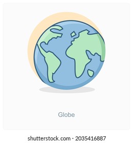 Concepto de icono de globo o tierra