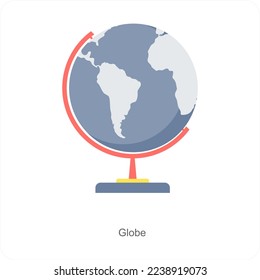 Globe and earth icon concept