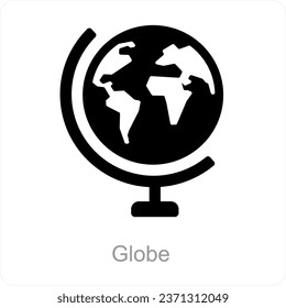 Globe and earth icon concept