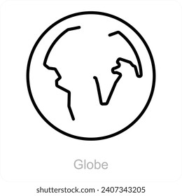 Globe and earth icon concept