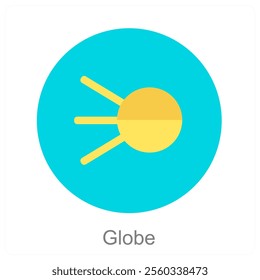 Globe and earth icon concept