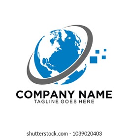 Globe or earth icon design, logo template and symbol