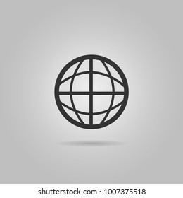 Globe earth icon, flat design vector icon