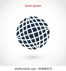 Globe earth icon, flat design best vector icon