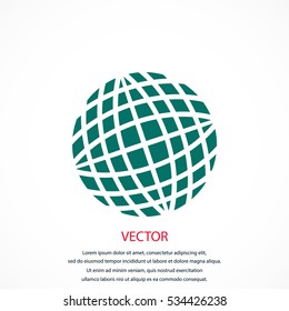Globe earth icon, flat design best vector icon