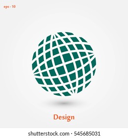 Globe earth icon, flat design best vector icon