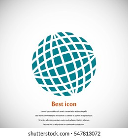 Globe earth icon, flat design best vector icon