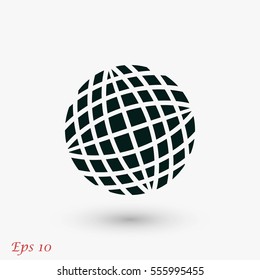 Globe earth icon, flat design best vector icon