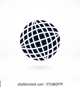 Globe earth icon, flat design best vector icon