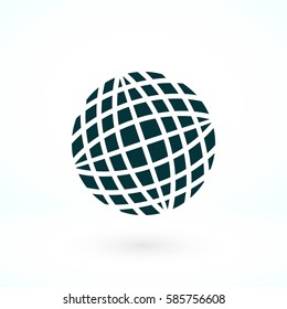 Globe earth icon, flat design best vector icon