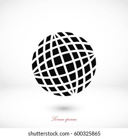 Globe earth icon, flat design best vector icon