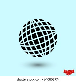 Globe earth icon, flat design best vector icon