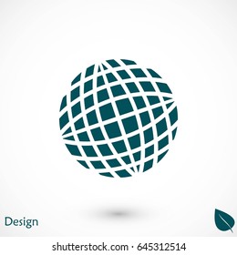 Globe earth icon, flat design best vector icon