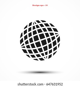 Globe earth icon, flat design best vector icon