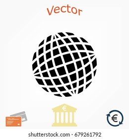 Globe earth icon, flat design best vector icon