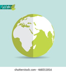 Globe earth icon. Flat style. Vector illustration