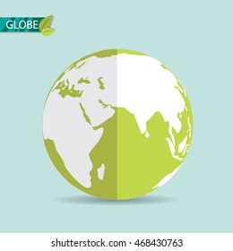 Globe earth icon. Flat style. Vector illustration