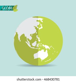 Globe earth icon. Flat style. Vector illustration