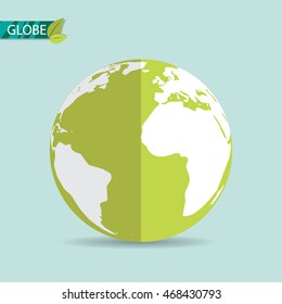 Globe earth icon. Flat style. Vector illustration