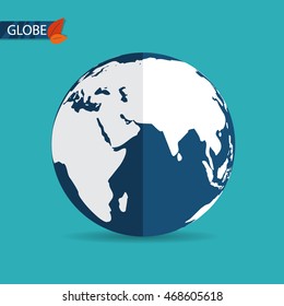 Globe earth icon. Flat style. Vector illustration