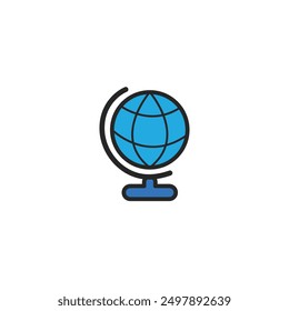Diseño de Vector plano de icono de globo terráqueo