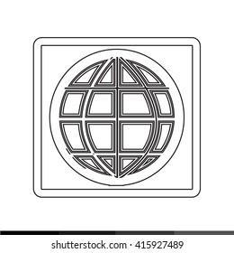 Globe earth icon illustration design
