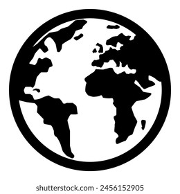 Globe earth icon isolated on white background