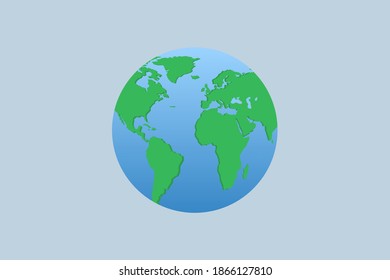 globe, earth icon on light background, vector illustration
