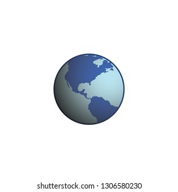 globe, earth icon on white background