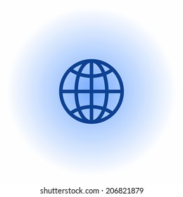 Globe earth icon on white background