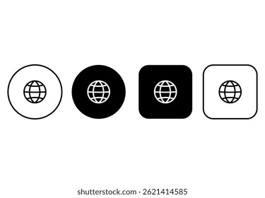 Globe earth icon. Outline icon with planet. Editable stroke. Web icon
