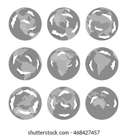 Globe earth icon planet map symbol vector illustration