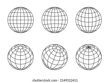 Globe earth icon. Set of spheres from different sides.