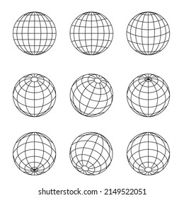 Globe earth icon. Set of spheres from different sides.