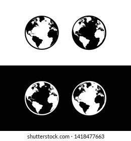 globe earth icon set vector. globe earth symbol set