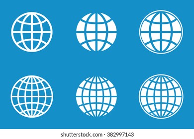 Globe Earth Vector Icon Set Vector: vector de stock (libre de regalías ...