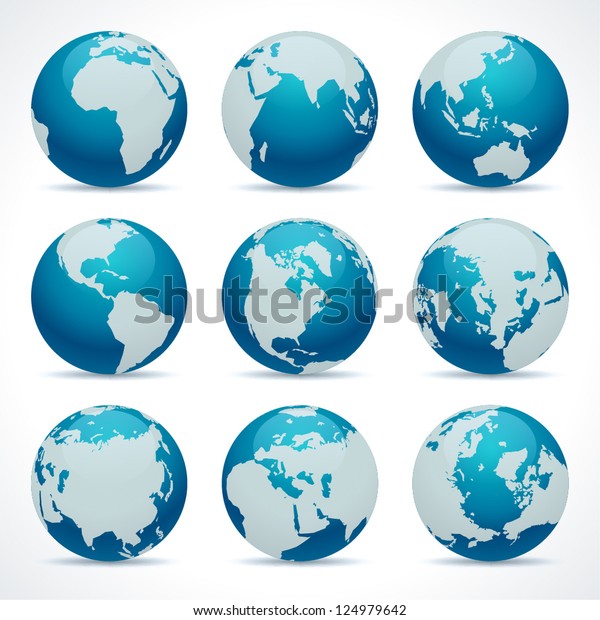 Globe Earth Icon Set Vector Design Stock Vector (Royalty Free ...