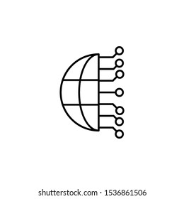 Globe earth icon. Simple line, outline vector of artificial Intelligence icons for ui and ux, website or mobile application