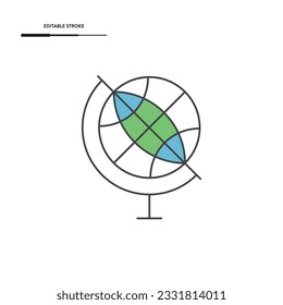 Globe und Earth Icon Vektordesign.